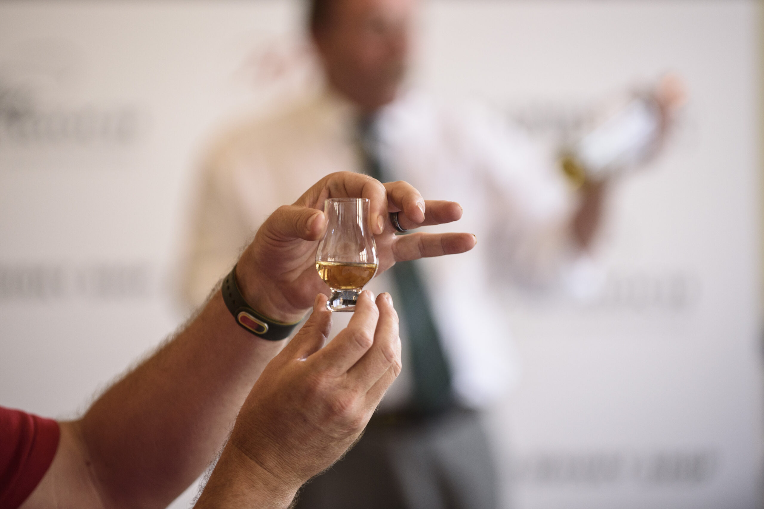 engraving a message into a personalised whisky glass